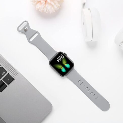 أحزمة Tighesen الرياضية متوافقة مع سوار ساعة Apple 38 مم 40 مم 41 مم 42 مم 44 مم 45 مم 49 مم S/M M/L للنساء/الرجال ملحقات حزام استبدال السيليكون الناعم المقاوم للماء لسلسلة iWatch Ultra SE 8/7/6/5/4/3/2/1 (ضوء النجوم، 38/40/41 ملم صغير/متوسط) in Kuwait