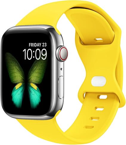 Sport Bands Compatible with Apple Watch Ultra 3/2/1 49mm, Series 11/10 46/42mm, 9/8/7 45/41mm, SE 6/5/4 44/40mm, 3/2/1 42/38mm S/M M/L for Women Men Silicone iWatch Band in Kuwait