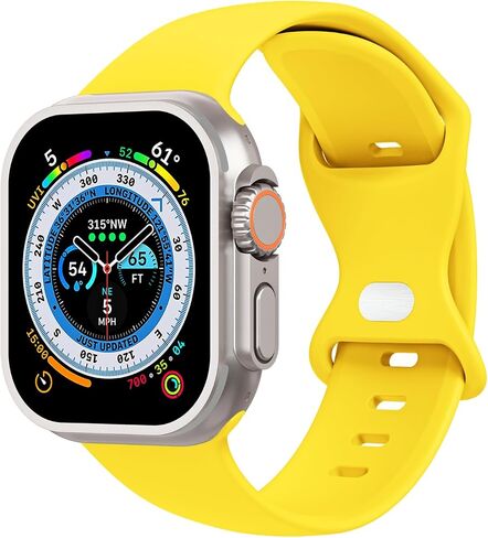 Sport Bands Compatible with Apple Watch Ultra 3/2/1 49mm, Series 11/10 46/42mm, 9/8/7 45/41mm, SE 6/5/4 44/40mm, 3/2/1 42/38mm S/M M/L for Women Men Silicone iWatch Band in Kuwait