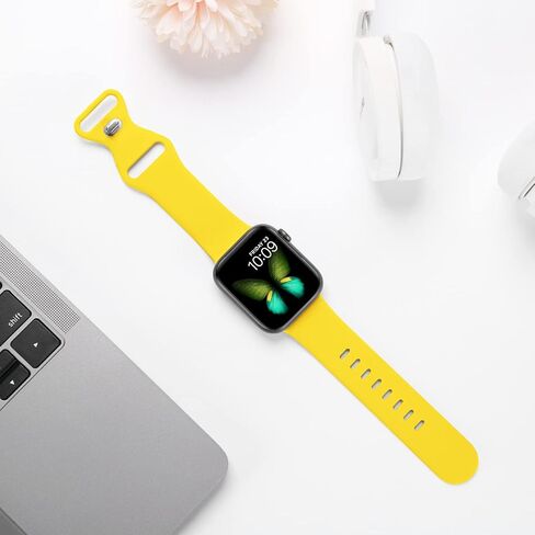Sport Bands Compatible with Apple Watch Ultra 3/2/1 49mm, Series 11/10 46/42mm, 9/8/7 45/41mm, SE 6/5/4 44/40mm, 3/2/1 42/38mm S/M M/L for Women Men Silicone iWatch Band in Kuwait