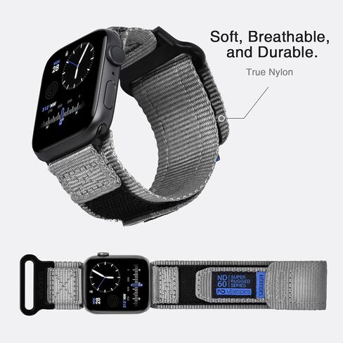 Nereides Rugged Nylon Band Compatible with Apple Watch Ultra 3/2/1 (49mm), Series 11/10/9/8/7/6/5/4 & SE3/SE2/SE (46mm 45mm 44mm), Tactical Sports Strap for Men (L, Black) in Kuwait