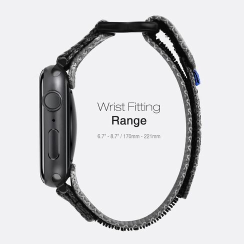 Nereides Rugged Nylon Band Compatible with Apple Watch Ultra 3/2/1 (49mm), Series 11/10/9/8/7/6/5/4 & SE3/SE2/SE (46mm 45mm 44mm), Tactical Sports Strap for Men (L, Black) in Kuwait