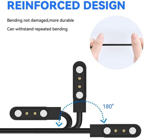 3.3FT Smart Watch Charger Magnetic, USB Charging Cable for YAMAY VeryFitPro SW023 ID205L SW021 ID205U ID205S SW025 Uwatch 3 3S 2 2S in Kuwait