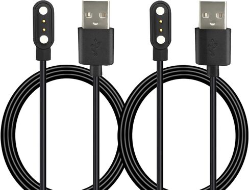 سلك شاحن مغناطيسي للساعة الذكية [قطعتان]، كابل شحن سريع USB بدبوسين بطول 3.3 قدم يناسب ياماي SW021/023 ياماي/ويلفول/ليتسفيت ID205L ID205U ID205S in Kuwait