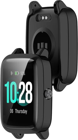 Protective Case Compatible with Fitpolo/Yamay/Lintelek/Willful/Letscom/Veryfitpro/Lifebee/HAFURY ID205L IP68 1.3" touch screen Smartwatch TPU Case Cover Soft Protector Bumper (3 Blacks) in Saudi Arabia