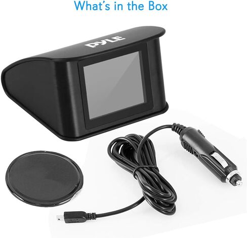 Pyle Universal Vehicle Smart HUD Display - 2.6" Digital Mini Car Dashboard Heads Up Windshield Speedometer Projector System w/ GPS Navigation Compass, Displays Speed, Distance, Time and More - PHUD19 in Saudi Arabia