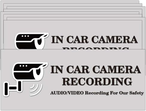 in Car Camera Recording Sticker- Transparent Stickers 3×7 Inch Back Self-Adhesive Security Warning Sign Removable for Car Vehicle 10 Pack in Saudi Arabia