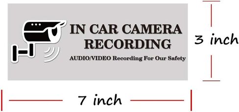 in Car Camera Recording Sticker- Transparent Stickers 3×7 Inch Back Self-Adhesive Security Warning Sign Removable for Car Vehicle 10 Pack in Saudi Arabia
