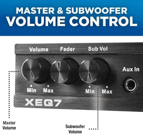 NVX XEQ7 - Graphic Equalizer 7-Band Graphic Equalizer with Front 3.5mm Auxiliary Input in Saudi Arabia