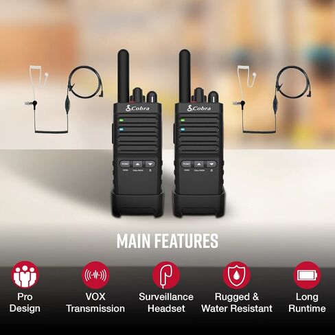 Cobra PX650 BCH6, Professional/Business Walkie Talkies - Rechargeable | 300,000 sq. ft/25 Floor Range, Dust Protected and Splashproof (IP54 rating), Two-Way Radio Set (6-Pack) in Kuwait
