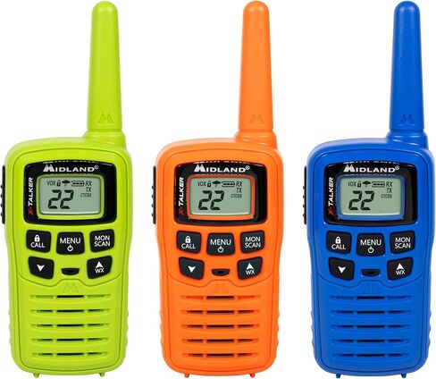 Midland T10 X-Talker FRS Walkie Talkie, Black, 2 Pack | License Free, Up to 20 Mile Radius, 22 Channels, 38 Privacy Codes, Weather Alerts and Water Resistant in Kuwait