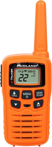 Midland T10 X-Talker FRS Walkie Talkie, Black, 2 Pack | License Free, Up to 20 Mile Radius, 22 Channels, 38 Privacy Codes, Weather Alerts and Water Resistant in Kuwait