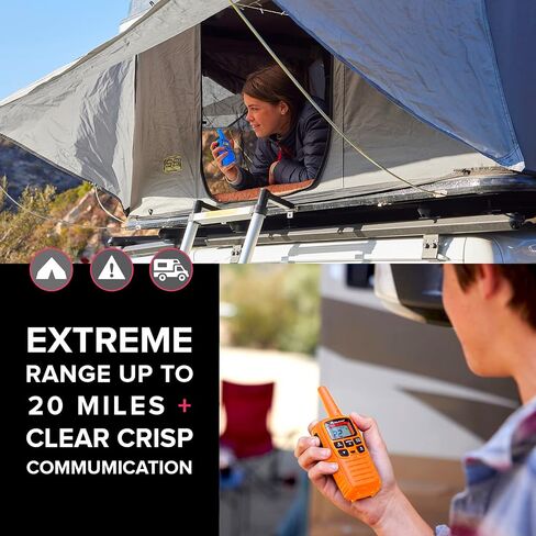 Midland T10 X-Talker FRS Walkie Talkie, Black, 2 Pack | License Free, Up to 20 Mile Radius, 22 Channels, 38 Privacy Codes, Weather Alerts and Water Resistant in Kuwait