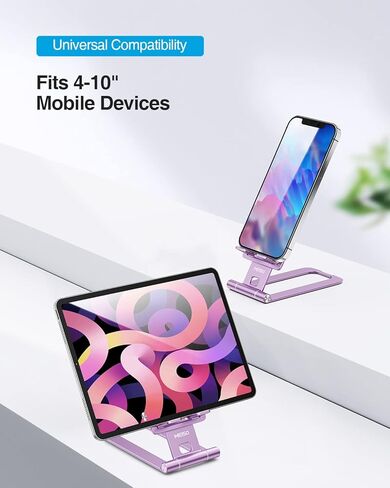 MEISO Foldable Aluminum Desktop Phone Stand, Portable Phone Stand, Adjustable Height Phone Holder, Cellphone Cradle Compatible with iPhone Pro/Max/Mini, Samsung Galaxy, Pixel Smartphone in Kuwait