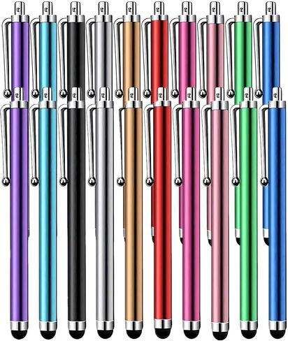 Stylus Pen [10 Pack] Universal Capacitive Touch Screen Pens for Tablets, iPad mini, iPad Pro, iPad Air, Smartphones, Samsung Galaxy - Multiple Colors in Kuwait
