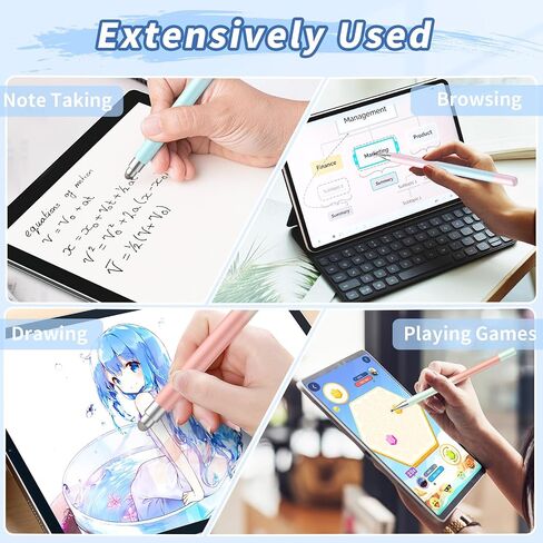 أقلام لمس لشاشات اللمس (قطعتان)، قلم لمس مغناطيسي عالي الدقة 2 في 1 لجهاز iPad متوافق مع iPhone وجميع شاشات اللمس in Saudi Arabia