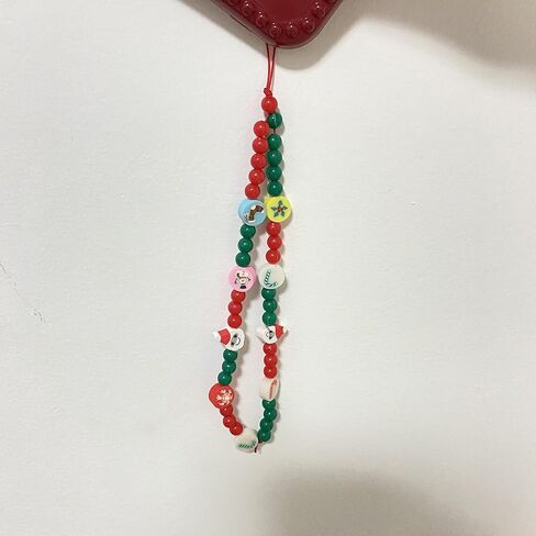 Beaded Phone Charm, Smiley Face Beaded Phone Lanyard Wrist Strap Fruit Letter Pearl Rainbow Handmade Clay Beads Anti Lost Phone (1 yellow smile) in Saudi Arabia