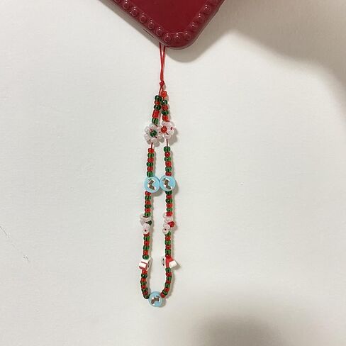 Beaded Phone Charm, Smiley Face Beaded Phone Lanyard Wrist Strap Fruit Letter Pearl Rainbow Handmade Clay Beads Anti Lost Phone (1 yellow smile) in Saudi Arabia