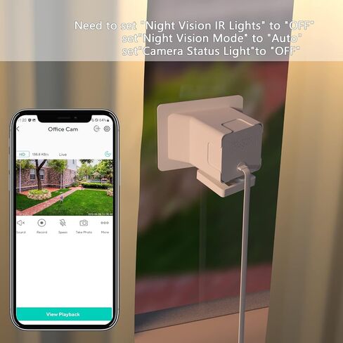 Angled Window Mount Compatible with Wyze Cam v4 Cam V3, 20 Degrees Tilt ( Up/Down/Left/Right ), Through Window Use Cam v3 v4 , Turn Wyze Camera into a Window Camera for Outdoor Monitoring | 20 Degrees Tilt Wyze V4 Window Mount for Indoor/Outdoor Monitorin in Saudi Arabia