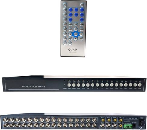 CCTV Camera Pros VM-16RT BNC Video Mux | 16 Channel CCTV Security Camera Multiplexer | Real-time Live Streaming Refresh Rate | Monitor Spot/Loop Out in Kuwait