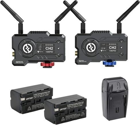 حزمة نظام نقل الفيديو اللاسلكي Hollyland Mars 400S PRO SDI/HDMI مع حزمة بطارية ليثيوم أيون 2x وشاحن تيار متردد/تيار مستمر in Kuwait