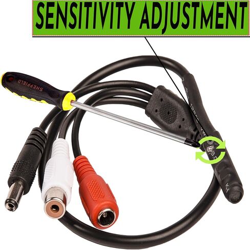 CCTV Microphone with Preamp, RCA Audio Out, 12V DC — Adjustable Gain — for DVR/NVR & IP Cameras (3Pack) in Saudi Arabia