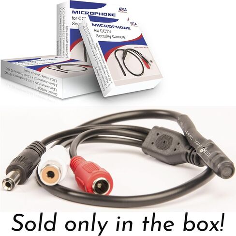 CCTV Microphone with Preamp, RCA Audio Out, 12V DC — Adjustable Gain — for DVR/NVR & IP Cameras (3Pack) in Saudi Arabia