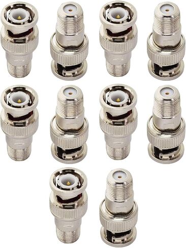F-Type to BNC Coax Adapter BNC Male to F Female Coaxial Cable Connector Adapter RG6 Coax Connector for CCTV Camera Satellite Scanner RG6/RG59/RG58/SDI/HD SDI (2 Pack) in Saudi Arabia
