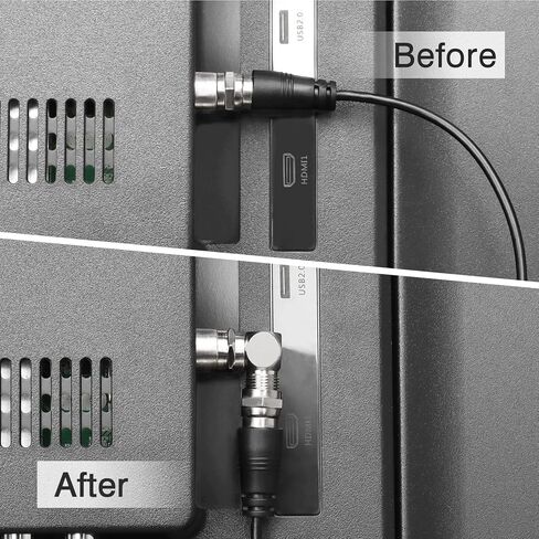 F Type Coax Connector, 5-Pack RG6 Adapter 90 Degree Coaxial Male to Female Cable Connector, L Shape for Wall Mounted TV, Wall Plate, Modem in Kuwait