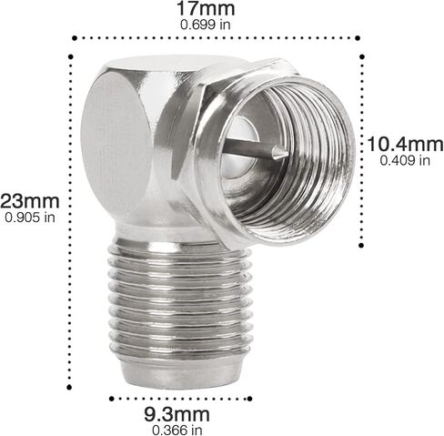 F Type Coax Connector, 5-Pack RG6 Adapter 90 Degree Coaxial Male to Female Cable Connector, L Shape for Wall Mounted TV, Wall Plate, Modem in Kuwait