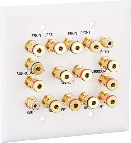 Monoprice 3-Gang 8.2 Surround Sound Distribution Wall Plate in Kuwait