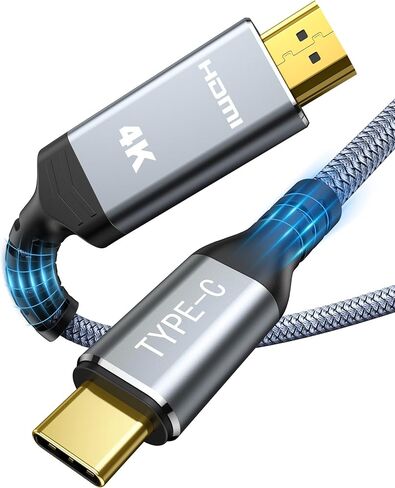 Highwings USB C to HDMI Cable 4K, 3.3ft USB 3.1 Type C to HDMI 2.0 Cord, [Thunderbolt 3/4 Compatible] for MacBook Pro/Air, iMac, iPad Pro, Samsung Galaxy S8 to S22, Surface, Dell, HP, and More in Kuwait