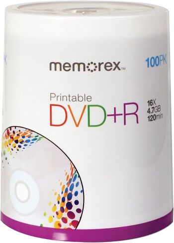 Memorex DVD plus R 16x 4.7GB 100 Pack Spindle Printable in Saudi Arabia