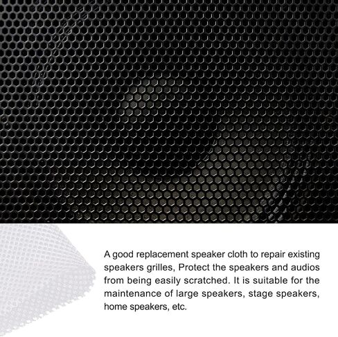 Rebower Speaker Grill Cloth Stereo Mesh Fabric Protective Dustproof Cloth, [for Home Speaker Repair] - 19.7 Inch x 63 Inch/White in Saudi Arabia