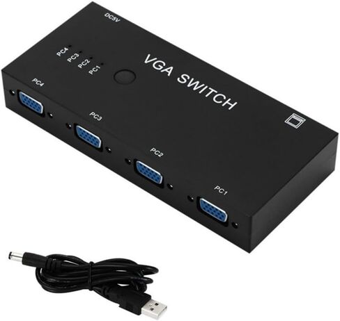 محول فيديو Suckoo 4 اتجاهات VGA 4 في 1 خارج 1 في 4 خارج ثنائي الاتجاه قابل للتحويل HD فيديو شارر عرض النطاق الترددي 500 ميجا هرتز مضيف الكمبيوتر خارجي VGA شاشة تلفزيون جهاز عرض محدد صندوق التبديل 1920@1080P in Saudi Arabia