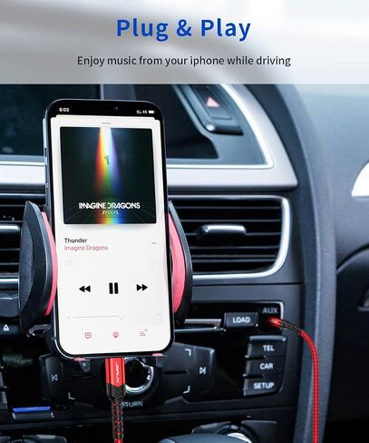 JSAUX AUX Cord for iPhone 3.3Ft [Apple MFi Certified] 3.5mm Aux Cable for Car Compatible with iPhone 14 13 12 11 XS XR X 8 7 6 iPad iPod for Car Home Stereo, Speaker, Headphone-Grey in Saudi Arabia