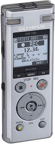 جهاز تسجيل صوتي من او ام DM-720 مع سعة 4 جيجابايت، وفتحة مايكرو اس دي، شحن USB، اتصال بالكمبيوتر الشخصي، ووضع تراسلس، فضي in Kuwait