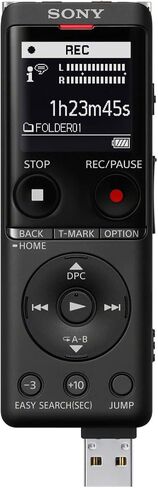Sony ICD-UX570 Series Digital Voice Recorder (Black) with Built-in USB Bundle with 32GB microSD and Hard Carrying Case in Saudi Arabia
