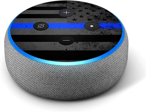 خط أزرق رفيع - ملصق من الفينيل متوافق مع Amazon Echo Dot 3rd Generation Alexa - ديكورات لمكبرات الصوت المنزلية الذكية، ملحقات رائعة هدية للأم والأب وأعياد الميلاد والأطفال in Saudi Arabia