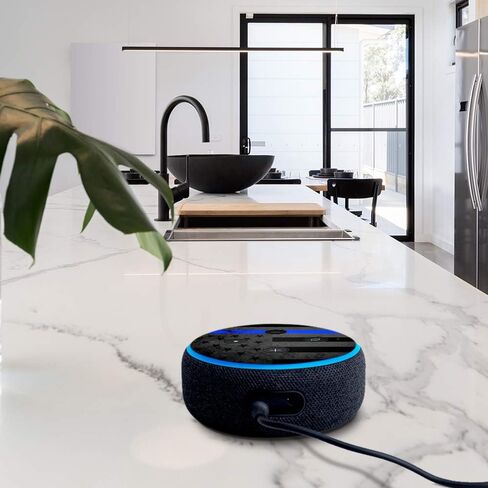 خط أزرق رفيع - ملصق من الفينيل متوافق مع Amazon Echo Dot 3rd Generation Alexa - ديكورات لمكبرات الصوت المنزلية الذكية، ملحقات رائعة هدية للأم والأب وأعياد الميلاد والأطفال in Saudi Arabia