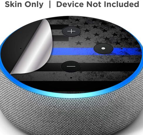 خط أزرق رفيع - ملصق من الفينيل متوافق مع Amazon Echo Dot 3rd Generation Alexa - ديكورات لمكبرات الصوت المنزلية الذكية، ملحقات رائعة هدية للأم والأب وأعياد الميلاد والأطفال in Saudi Arabia