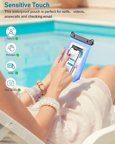 Large Capacity Waterproof Phone Pouch, Floating Dry Bag for iPhone 17 16 13 12 11 Pro Max Galaxy S22 S21 Waterproof Bag Sunscreen Glasses Storage Dry Pouch for Swimming Rafting Boating in Kuwait