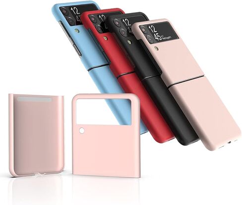 Cresee Case for Samsung Galaxy Z Flip 3 5G 2021, Slim Fit Matte PC Cover Phone Case for Galaxy Z Flip3 - Black in Kuwait