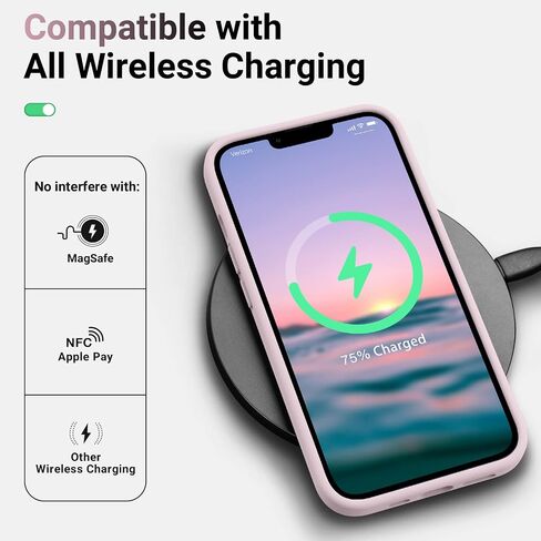 AOTESIER متوافق مع حافظة هاتف iPhone 12 وحافظة iPhone 12 Pro مقاس 6.1 بوصة، حافظة مرنة من مطاط السيليكون السائل الناعم الفاخر مضادة لبصمات الأصابع ومضادة لبصمات الأصابع (وردي الطباشير) in Kuwait