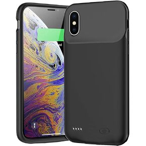 حافظة بطارية MAXBEAR لهاتف iPhone Xs Max، حافظة شحن واقية محمولة نحيفة بقدرة 10000 مللي أمبير في الساعة متوافقة مع iPhone Xs Max (6.5 بوصة) حافظة شاحن بطارية قابلة لإعادة الشحن (أسود)