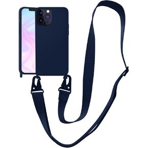 جراب VooDirop متوافق مع iPhone 11 Pro Max مع جراب iPhone Crossbody مع حزام قابل للتعديل ومقاوم للصدمات وغطاء هاتف من السيليكون لهاتف iPhone 11 Pro Max 6.5 بوصة أسود