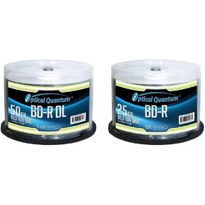 Optical Quantum OQBDRDL06LT-10 6X 50 GB BD-R DL Blu-Ray Double Layer Recordable Logo Top 10-Disc Spindle