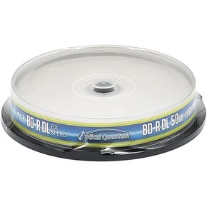 Optical Quantum OQBDRDL06LT-10 6X 50 GB BD-R DL Blu-Ray Double Layer Recordable Logo Top 10-Disc Spindle