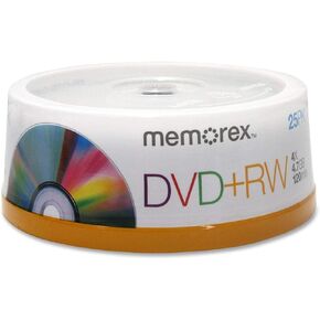 Memorex : Disc DVD+RW 4.7GB 4X 25/spindle -:- Sold as 2 Packs of - 25 - / - Total of 50 Each