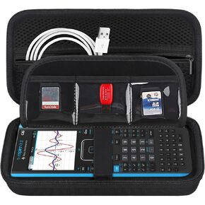 BOVKE Calculator Case for Texas Instruments TI-Nspire CX II CAS/CX II/CX CAS/CX Color Graphing Calculator and More - Extra Mesh Pocket for USB Cables and Other Accessories, Black in Saudi Arabia